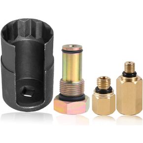 QISF 4Pcs/Set 6.0 IPR Valve Socket & High Pressure Oil Pump Air Test Fitting Tool + Oil Rail Adapters Leak Test Kit for 6.0L Powerstroke Diesel Engine