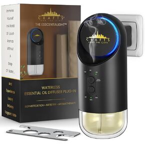 موزع روائح الزيوت العطرية بدون ماء في الحائط للمخرج من Crafts And The City - مجموعة روائح فاخرة لاسلكية لاسلكية للمنزل والمنزل والغرف والفندق والسفر - بخاخات رذاذ الهواء البارد الكهربائية الصغيرة in Kuwait