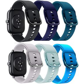 Bands for Amazfit GTS 4/ GTS 4 Mini/GTS 3/ GTS 2/ GTS 2e/ GTS 2 mini/GTS Women Men, Soft Silicone Sport Replacement Strap for Amazfit Bip 3 Pro/Bip 3/ Bip U Pro/Bip Lite/Bip S lite