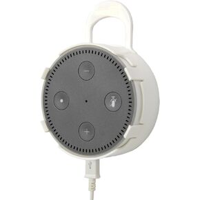 Amaz247 2nd Generation Echo Dot Protective Case for Echo Dot Gen 2, Alexa Case Cover Bag Box Accessories, Wall Mount with Hanger Loop (White)