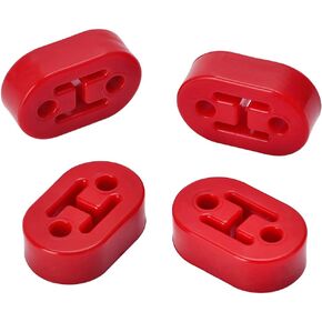 RACING Universal 4PCS Polyurethane Exhaust/Muffler Rubber Short Hanger Insulator Bracket Bushing Mount 10mm Red