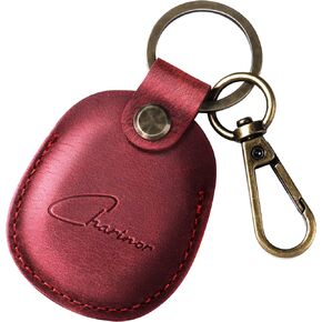 Genuine Leather Airtag Holder Keychain,Suitable for Apple Airtag Cover Leather,Protective Airtag Case Accessories-Brown