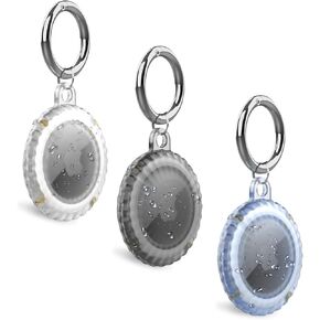 3 Pack Airtag Holder,Airtag case Waterproof Apple Air Tag Case with Keychain, Shockproof & Dustproof Airtag Holders for Pet Tracking, Bags, Kids, Keys, Luggage