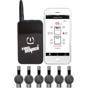 TireMinder Smart TPMS with 6 Flow Through Sensors, Black