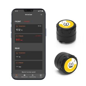 Bluetooth Tire Pressure Monitoring System for Motorcycles with 2 External Sensor, 5 Alarm Modes, Bluetooth TPMS APP Operate, Supports iOS and Android