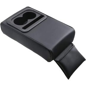 Car Armrest Support Elbow Rest Pad Armrest Extender Armrest Center Console Organizer with Cup Holder Leather Auto Armrest Cover Fit for Most Car Models Center Console
