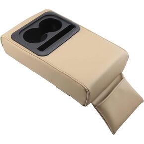 Car Armrest Support Elbow Rest Pad Armrest Extender Armrest Center Console Organizer with Cup Holder Leather Auto Armrest Cover Fit for Most Car Models Center Console