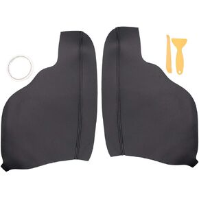 NewYall Set of 2 Left Driver and Right Passenger Side Door Armrest Black Synthetic Leather Cover