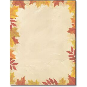 Autumn Leaves Border Stationery - 80 Sheets