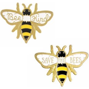 2 PCS Bee Kind Enamel Pin Cute Honey Bee Badge Brooch Animal Jewelry