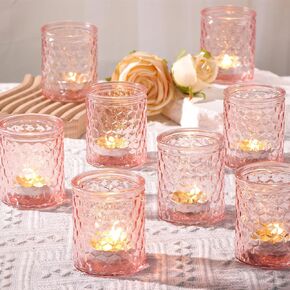 12pcs Gold Votive Candle Holders, Glass Tea Light Candle Holders for Wedding Centerpieces, Party Supplies and Home Decor