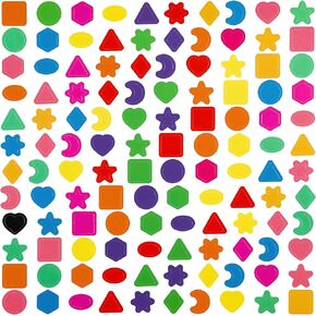 3000 Pcs Shapes Stickers Preschool Stickers Circles Triangles Squares Ovals Heart Star Multi-Shaped Geometric Color Stickers for Kids Reward Sheet Classroom Art Projects Math Pattern Play Crafts