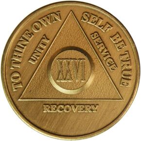 26 Year Bronze AA (Alcoholics Anonymous) - Sober / Sobriety / Birthday / Anniversary / Recovery / Medallion / Coin / Chip by Generic