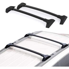 Roof Rack Set 4Pcs (Side Rails+Cross Bars) 2009-2017 for Chevrolet Traverse Top Rails Black Aluminum