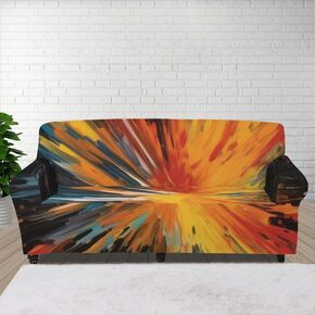 3D Turquoise Bubbles Couch Cover Black Gradient Soda Water Living Room High Stretch Sofa Cover Aesthetic Arts Soft Furniture Protector Couch Universal Sofa Covers - S