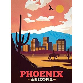 Vintage Art Phoenix Arizona Sticker (az Visit Travel rv)