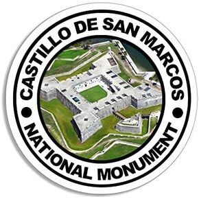 Round Castillo DE SAN Marcos National Monument Sticker (Decal rv Hike (3 inch)