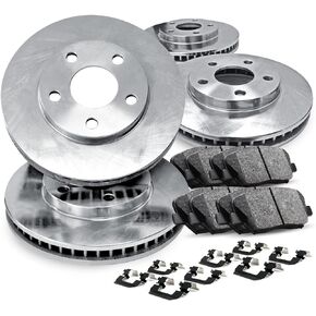 R1 Concepts Front Rear Brakes and Rotors Kit |Front Rear Brake Pads| Brake Rotors and Pads| Ceramic Brake Pads and Rotors |Hardware Kit|fits 2014-2020 Nissan Qashqai, Rogue, Rogue Sport