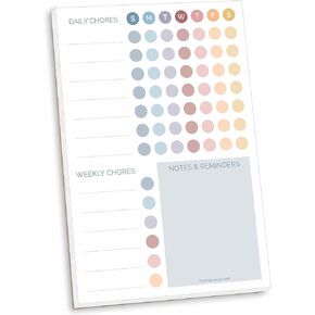 bloom daily planners Magnetic Chore Chart Planning Pad - Daily & Weekly Habit To Do Tracker - Family Organizer and Responsibility Reward System - 60 Sheets - 6" x 9", Pastel