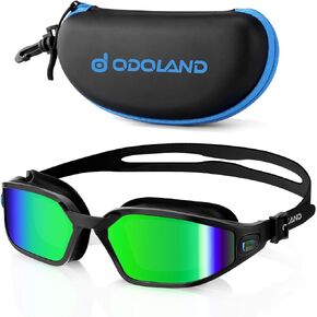 Odoland Swimming Goggles, Swim Goggles with Goggles Case, UV Protection Water Pool Goggles for Adult, Men Women & Youth