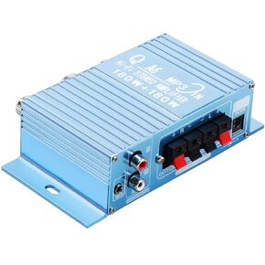 Mini Audio Amplifier Car Audio 2 Channel Amplifier Hi-Fi Mini Stereo Receiver Amp with DC 12V-15V 40W for Cars Motorcycles Computer Speakers