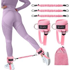 Booty Ankle Resistance Bands with Cuffs,Portable Fitness Equipment，Butt Glute Workout Equipment for Women & Men,Ankle Bands for Working Out.Cable Machine Accessories