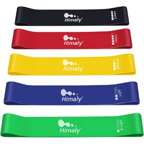 Resistance Bands Loop Exercise Bands Set with 5 Different Resistance Levels Elastic Bands for Training,Yoga, Set of 5 Pcs