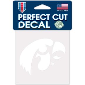 Wincraft NCAA Iowa Hawkeyes 4x4 Perfect Cut White Decal, One Size, Team Color