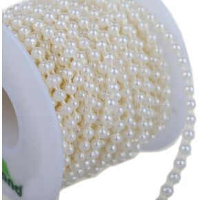 Spools of 3mm Artificial White Pearls (25 Ft)
