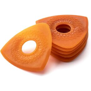 Bog Street AXE CUT Guitar Picks, Medium, Edge-to-Edge Texture Medium Guitar Picks, Orange (6-Pack)