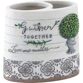 Avanti Linens - Covered Jar, Guest Bathroom Essentials, Chic Home Decor (Modern Farmhouse Collection)