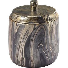 Nicole Miller Bathroom Accessories Harper Collection, Jar, Black/Gold