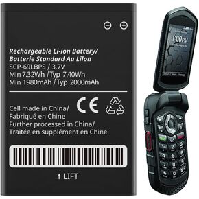 2000mAh Kyocera SCP-63/9LBPS Replacement Battery for DuraXV LTE E4610 DuraXV E4520 DuraXA E4510 DuraXE E4710