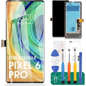 OLED for Google Pixel 6 Pro Screen Replacement for Google Pixel 6 Pro LCD Digitizer Repair Kits for Google Pixel 6 Pro GLUOG G8VOU Touch Screen Display Assembly Replacement with Frame