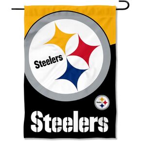 Pittsburgh Steelers Large Logo Double Sided Garden Banner Flag