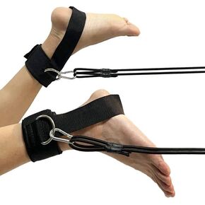 Swim Ankle Straps,Swim tether,swim bungees belt,Stationary Swimmer Swim Lap Swim Training Leash - Great for swimming in a smaller pool. - With 4 Bungee Rope, Metal Buckle