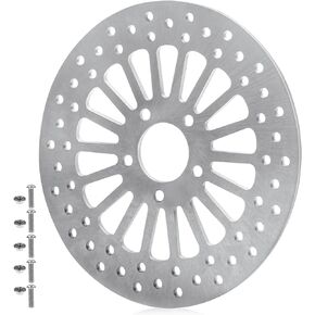 11.8" Front Brake Rotor For Harley Davidson 2008-2013 Touring Models, Road King, Street Glide, Road Glide, Ultra Limitid with Bolts Set Round Holes Stainless Steel Disc