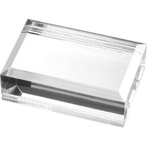 Modern Innovations Slide-in Business Card Holder W/Paper Weight - Shatterproof Acrylic Business Card Holder - Crystal Clear Business Card Display Holder for Professional & Home Office, Reception Desk in Kuwait