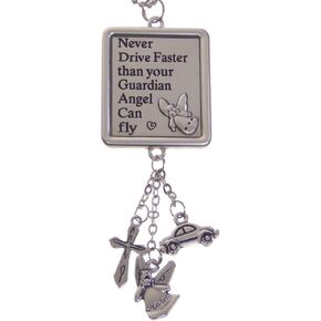 Never Drive Faster Than Your Guardian Angel Can Fly Car Charm