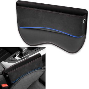 Pack-1 Car Seat Gap Filler, Leather Car Seat Storage Box, Universal Car Seat Organizer, Adjustable Car Utility Bag, Car Accessories for Phone, Cards, Keys, Coins, Receipts (Beige)