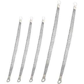 5PCS Automotive Ground Straps, 3PCS 10" × 1/2" & 2PCS 13" × 1/2" Professional Vehicle Grounding Straps, Universal Car Accessories Engine Flat Braided Copper Ground Strap