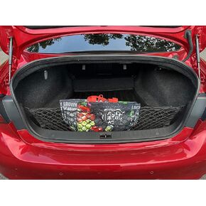 Envelope Style Elastic Trunk Mesh Cargo Net for Infiniti Q50 Luxe, Sensory 2014-2024 - Premium Trunk Organizers and Storage - Luggage Net for Sedan - Best Car Organizer for Infiniti Q 50 Hybrid