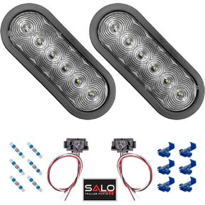 T66 LED Reverse Light Kit | 6" Oval Grommet Mount Backup Lights | Great for RVs, Trailer & Trucks