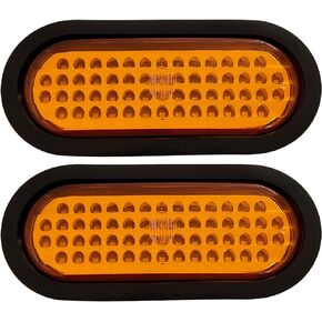 All Star Truck Parts] 6" Inch White Oval 56 LED Reverse Backup Tail Trailer Light Rubber Grommet and 3-Wire Trailer Plug - Qty 2. DOT/SAE Approved and Marked, Waterproof, High Intensity LED's…