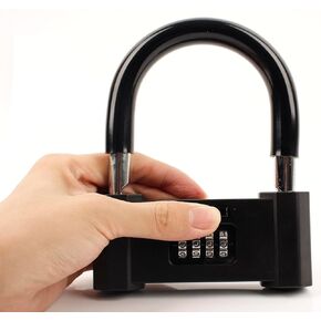 Heavy Duty Bike Combination U Lock, 3.15 x 5.5 inch, Black