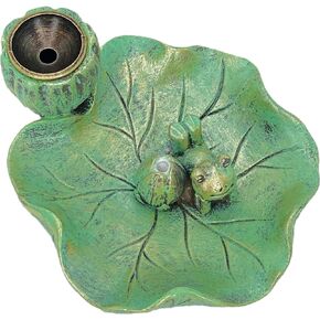 Backflow Incense Burner Incense Holder Waterfall Small Frog Lotus Leaf Tray