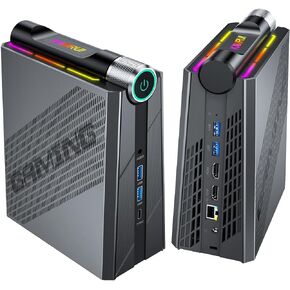 كمبيوتر KAMRUI Mini Gaming PC، AMD Ryzen 7 7735HS (يصل إلى 4.75 جيجا هرتز) ذاكرة الوصول العشوائي 32 جيجا بايت ثنائي القناة 512 جيجا NVME SSD، كمبيوتر صغير مكتبي للألعاب AMR5 3 أوضاع تبديل PERF، ضوء RGB، 4K UHD، نوع C، WiFi6/BT5.2 in Kuwait