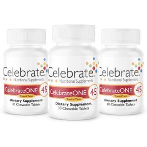Celebrate Vitamins CelebrateONE 45 One A Day Bariatric Multivitamin with Iron Chewables, 45 mg Iron, Midnight Cherry, 30 Count