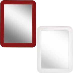 Magnetic Mirror for Locker, Blue and Gray Bundle 5" x 7" - Real Glass Make-up Mirror - Locker Accessory for School, Home, Gym, Office