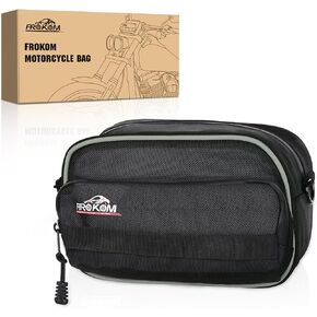 Frokom Motorcycle Handlebar Bag, Motorcycle Bag, Black Sissy Bar Bag,Tool Bag,Front Fork Storage Accessory Bag,Universal Handle Bar Bag,Bike Bar Bag,for Motorcycle Cruiser Softail Dyna Sportsters